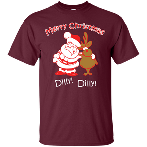 Christmas T-Shirt Merry Christmas Santa And Reindeer Dilly! Dilly!