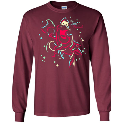 Disney Little Mermaid Neon Sebastian Graphic T-shirt Maroon