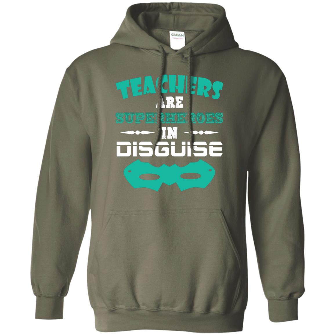 Teachers Are Superheroes In Disguise Movie Lover T-shirt Military Green
