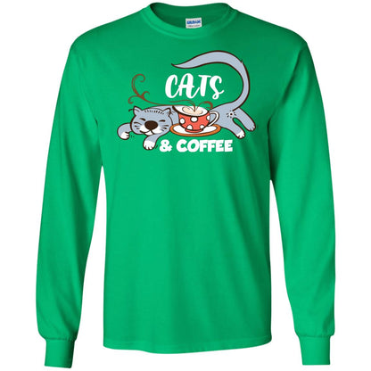 A Good Day Start With Cat And Coffee Cat Lover T-shirt Irish Green