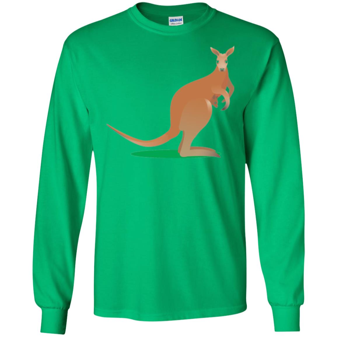 Mom Baby Kangaroo In Pouch Joey T-shirt Irish Green