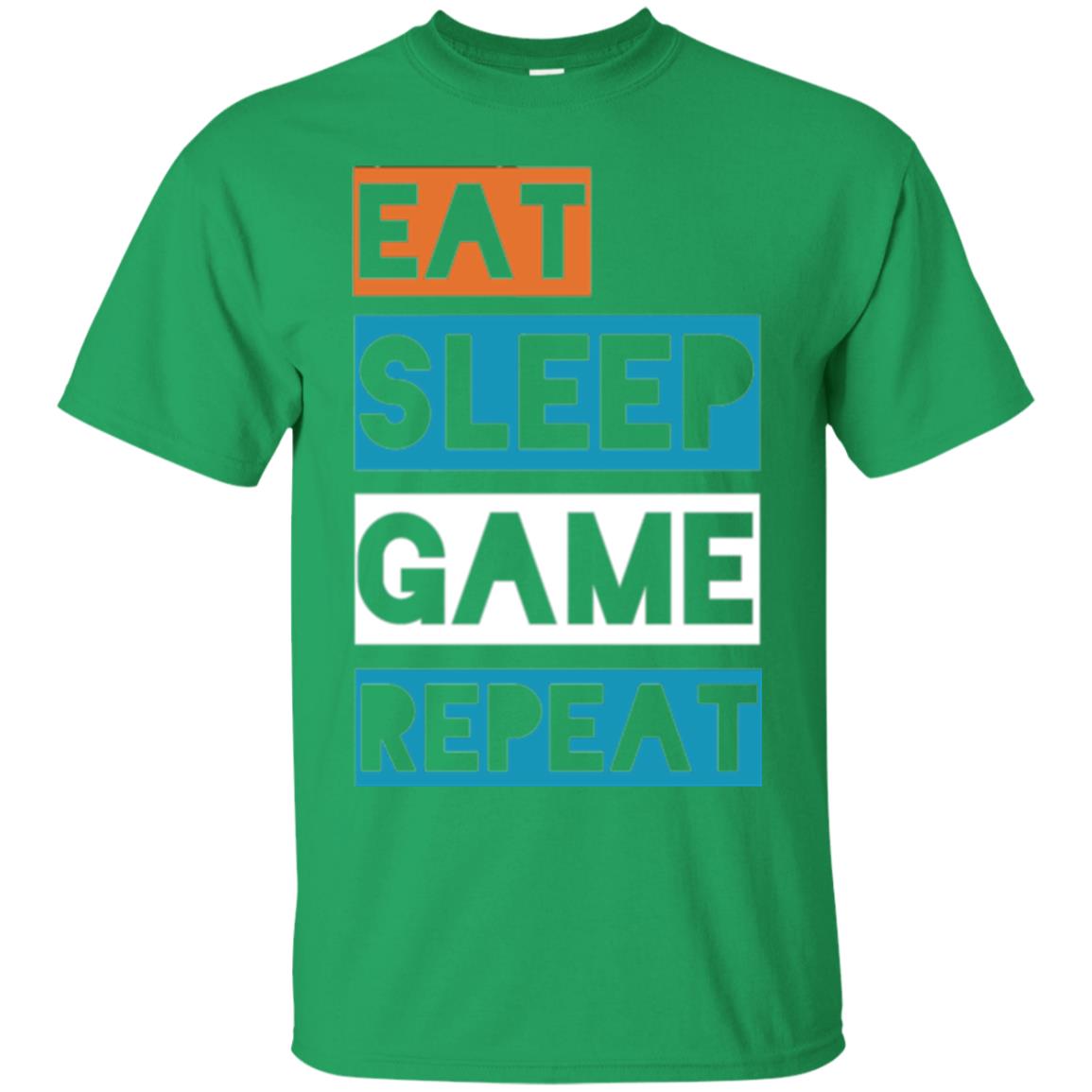 Eat Sleep Game Repeat Video Gamer Player T-shirt Irish Green