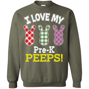 Teacher Easter Day T-shirt I Love My Pre-k Peeps Cute Bunny