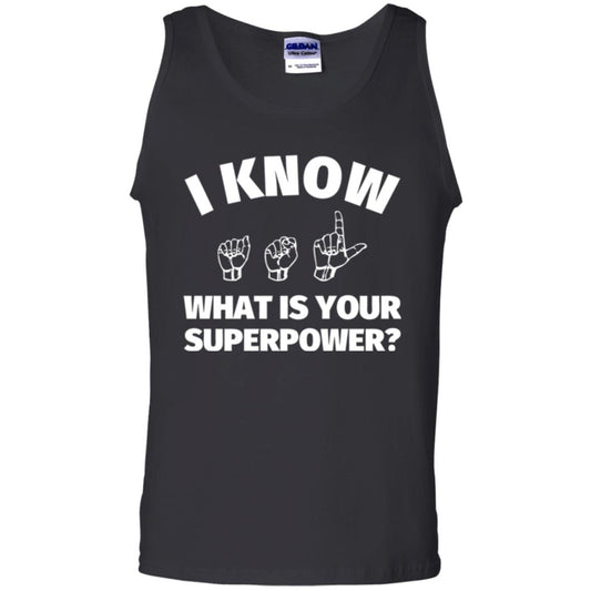American Sign Language T-shirt I Know What Is Your Supperpower Black