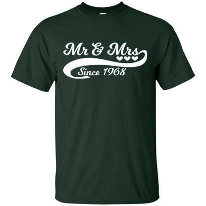 Mr And Mrs Since 1968 50th Wedding Anniversary T-shirt Forest