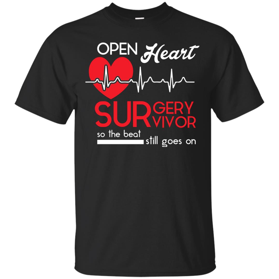 Open Heart Surgery Survivor Heart Desease T-shirt Black