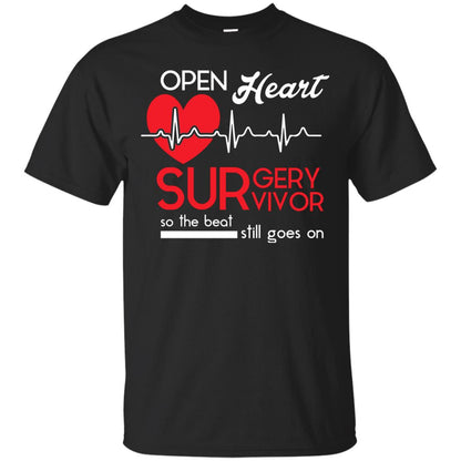 Open Heart Surgery Survivor Heart Desease T-shirt Black