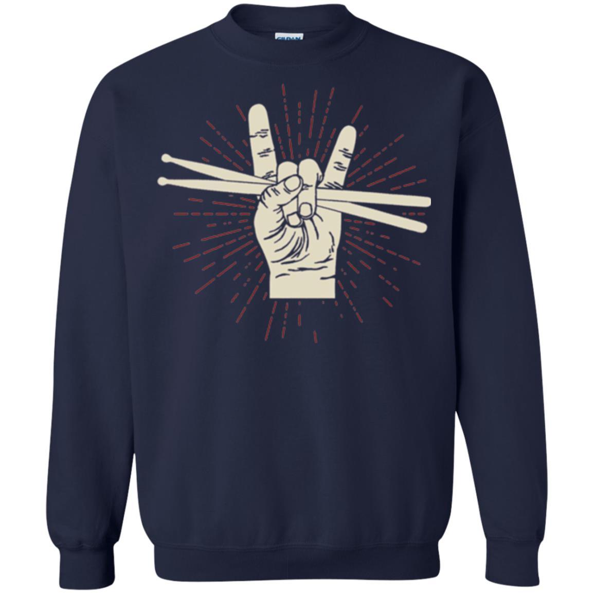 Drummer T-shirt Drumsticks Percussion Rock Navy