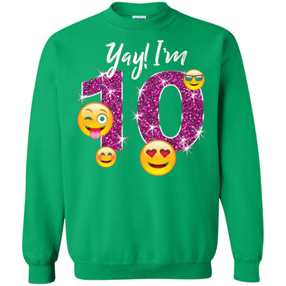 Funny Emoji Birthday 10th Birthday T-shirt Irish Green