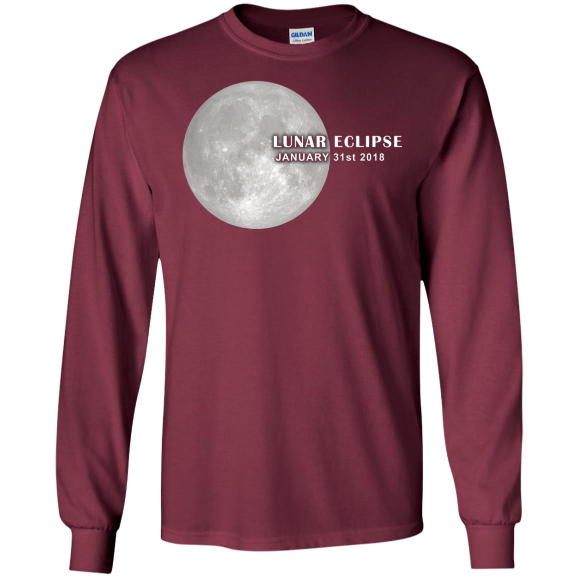 Eclipse January 31st 2018 Total Lunar Eclipse Shirts Maroon