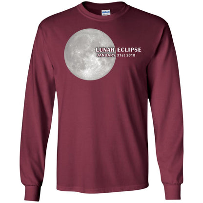 Eclipse January 31st 2018 Total Lunar Eclipse Shirts Maroon