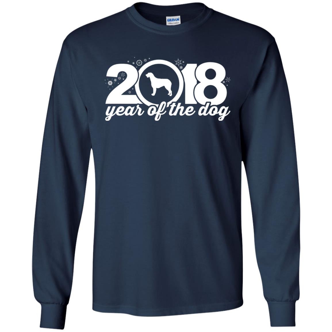 Irish Wolfhound Lover T-shirt 2018 Year Of The Dog New Year Navy