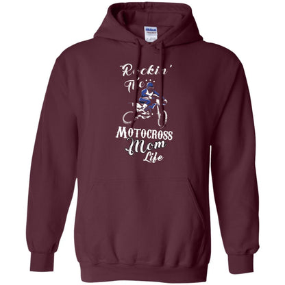 Rocking The Motocross Mom Life Mommy T-shirt Maroon
