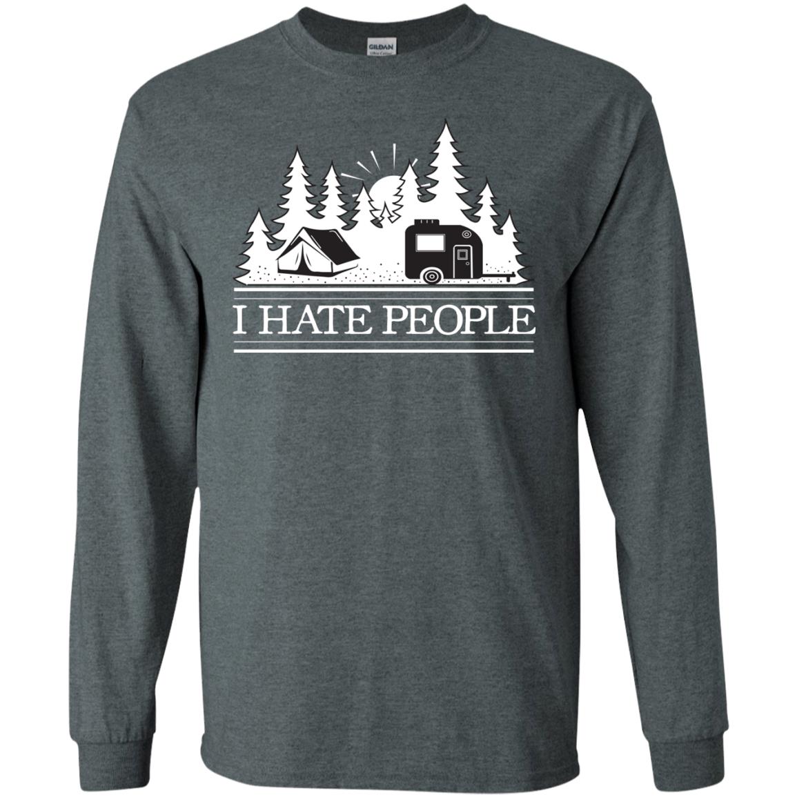 I Hate People Camping Lover Shirt Dark Heather
