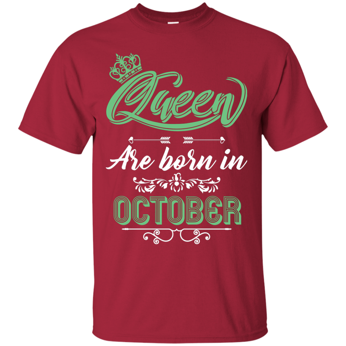 Brithday T-Shirt Queen Are Born In October Cardinal
