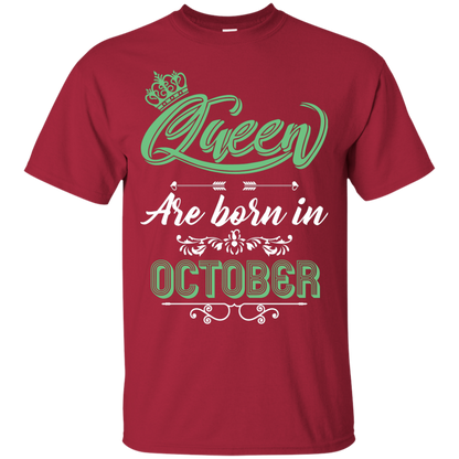 Brithday T-Shirt Queen Are Born In October Cardinal