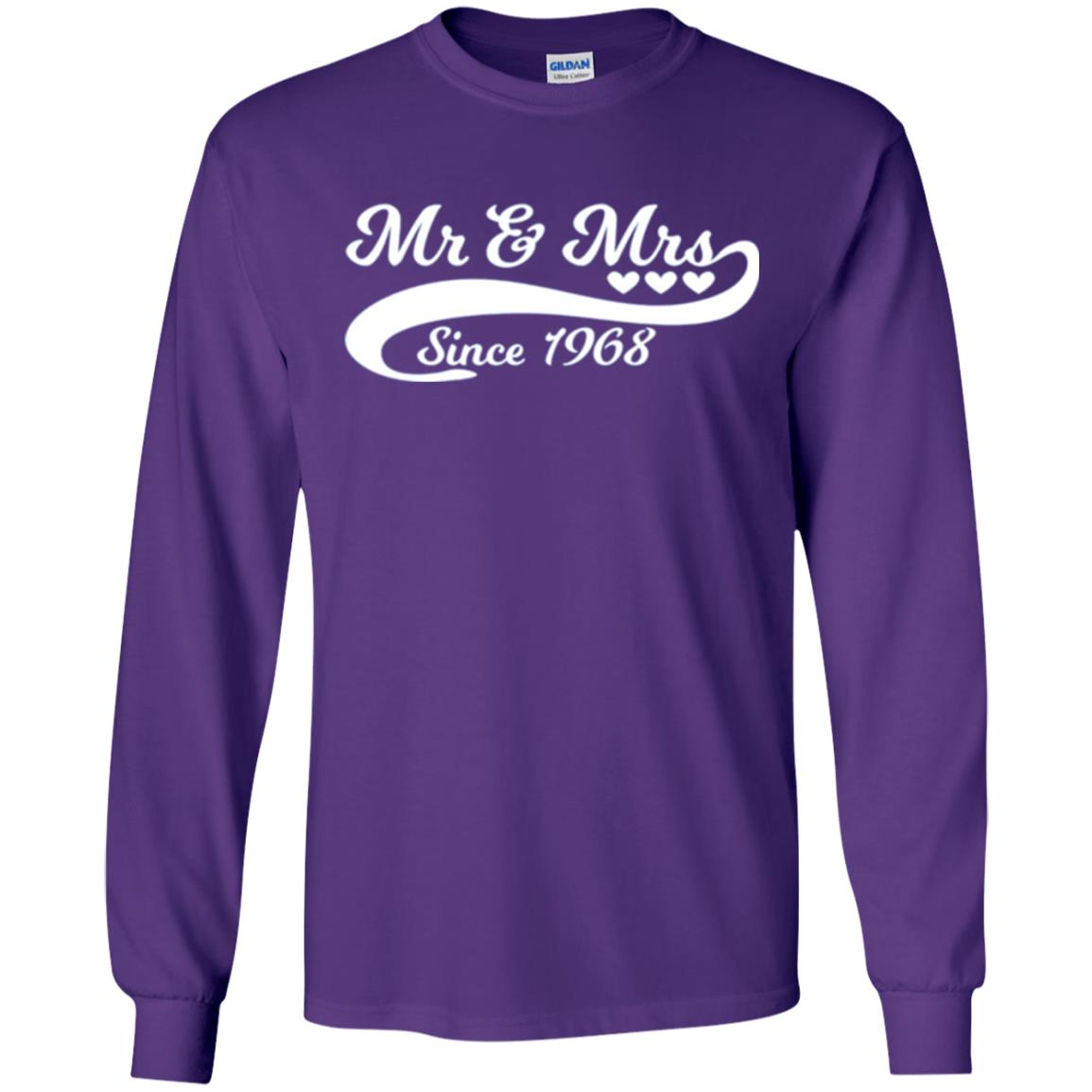Mr And Mrs Since 1968 50th Wedding Anniversary T-shirt Purple