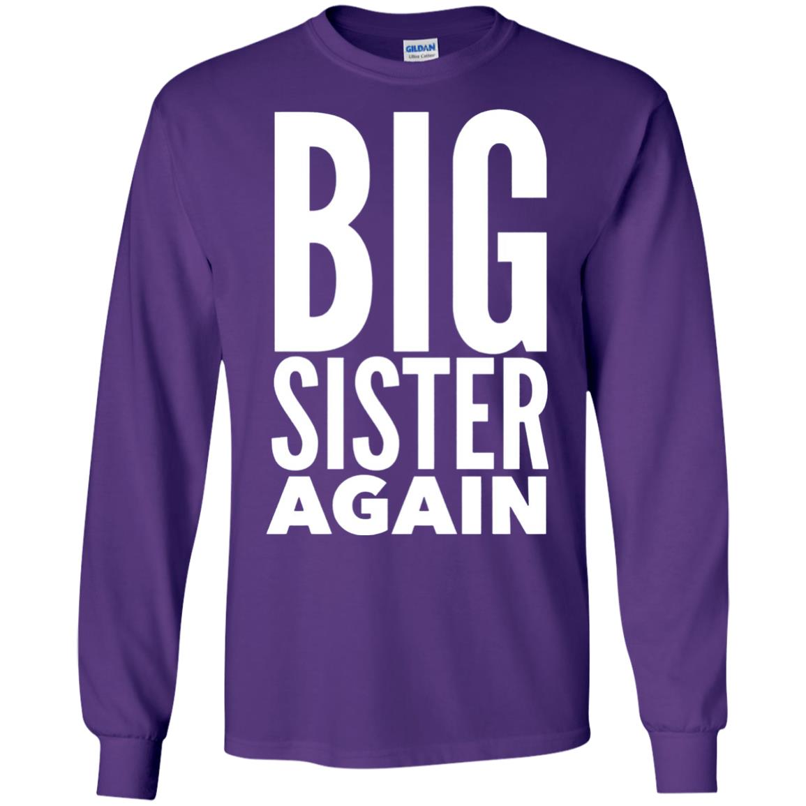 Big Sister Again Sibling Family T-shirt Purple