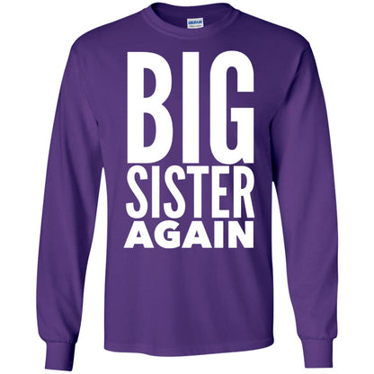Big Sister Again Sibling Family T-shirt Purple