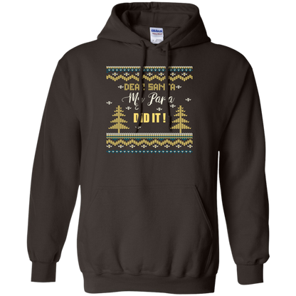 Christmas T-shirt Dear Santa My Papa Did It Dark Chocolate