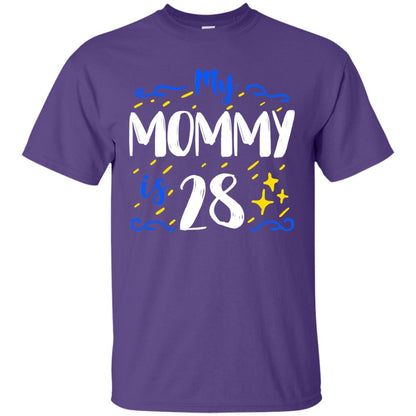 My Mommy Is 28 28th Birthday Mommy Shirt For Sons Or Daughters Purple