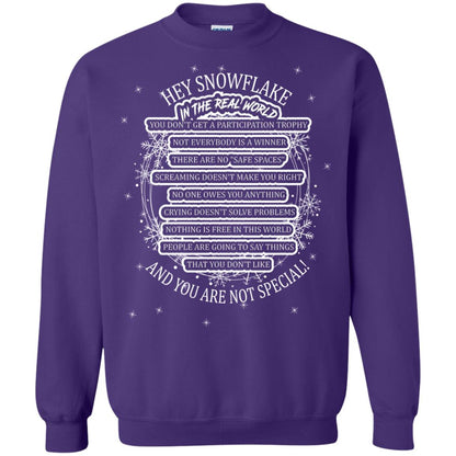 Hey Snowflake In The Real World You Don_t Get A Participation Trophy Military T-shirt Purple