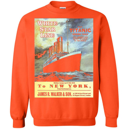 Film T-shirt Sailing Ship Cruise Vintage Poster Orange