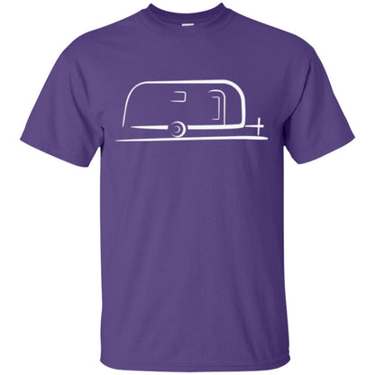 Vintage Airstream Style Streamlined Trailer T-shirt Purple