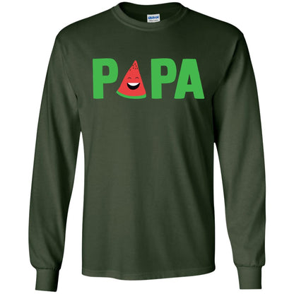 Papa Watermelon Funny Summer Melon Fruit Shirt For Mens Forest Green