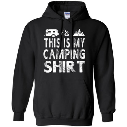 Funny Camper Gift T-shirt This Is My Camping Shirt Black