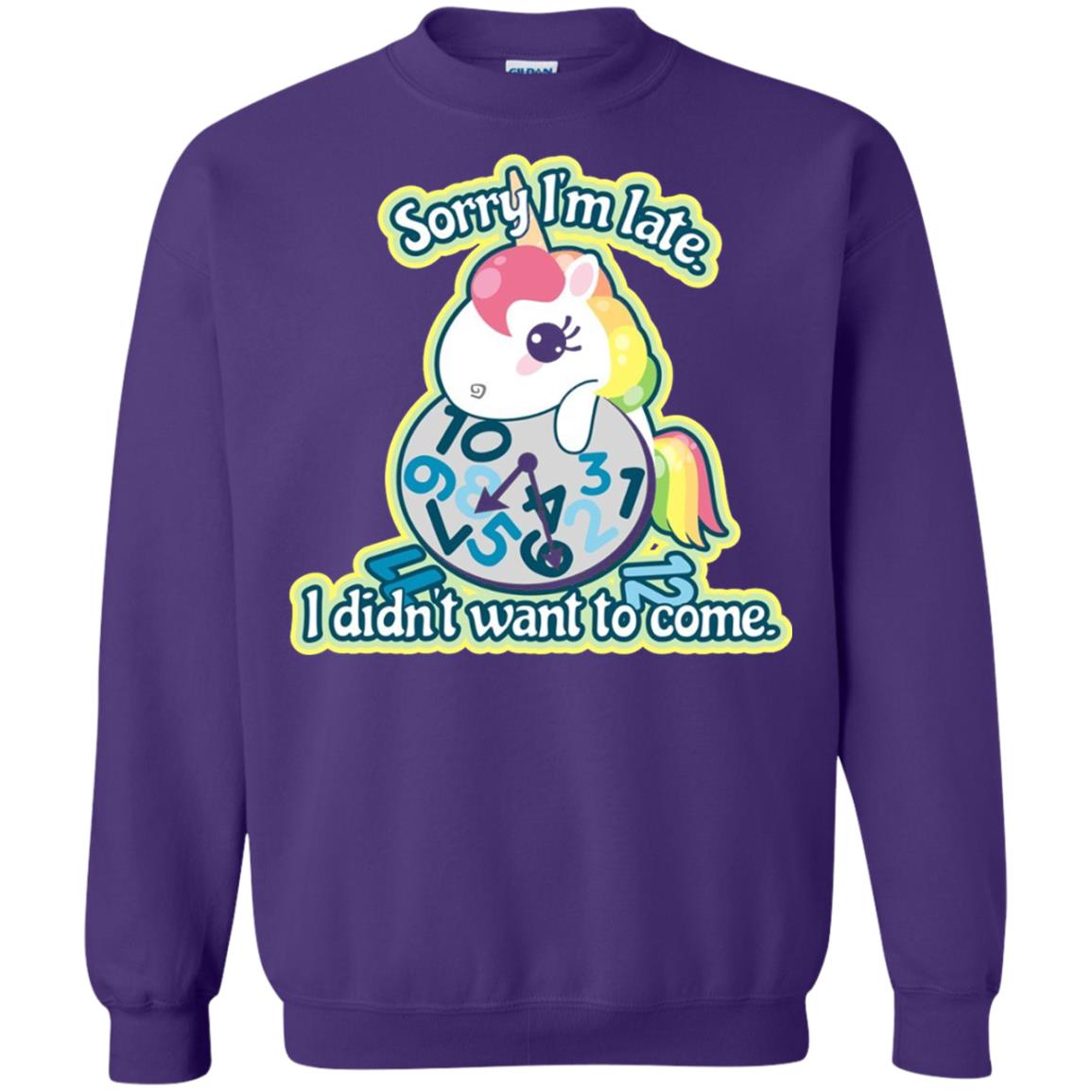 Unicorn Lover T-shirt Sorry I_m Late I Didn_t Want To Come Purple