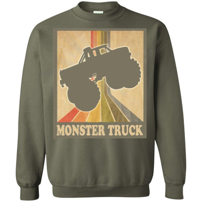 Vintage Big Size Truck Tee Retro Monster Truck T Shirt Military Green
