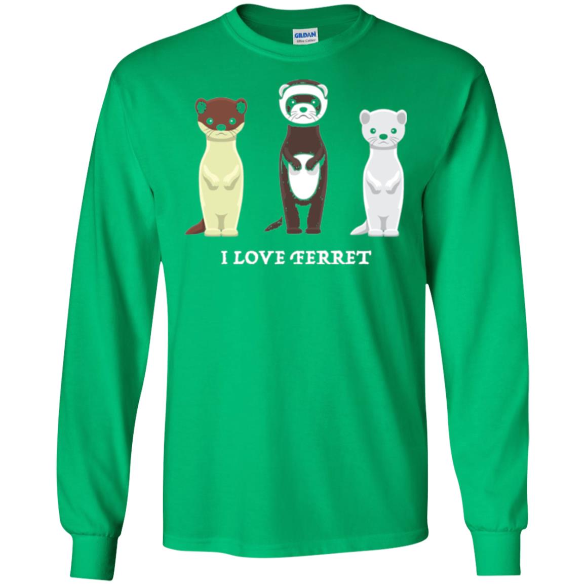 Ferret T-shirt I Love Ferret Irish Green