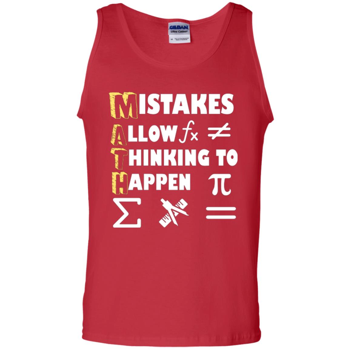 Math Lover T-shirt Mistakes Allow Thinking To Happen Red