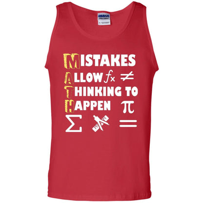 Math Lover T-shirt Mistakes Allow Thinking To Happen Red