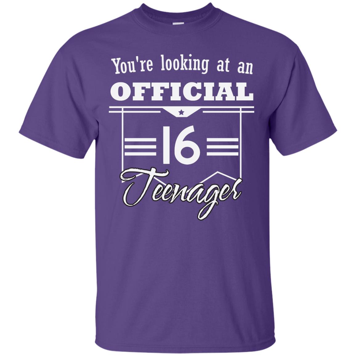 You're Looking At An Official 16 Teenager 16th Birthday Shirt Purple