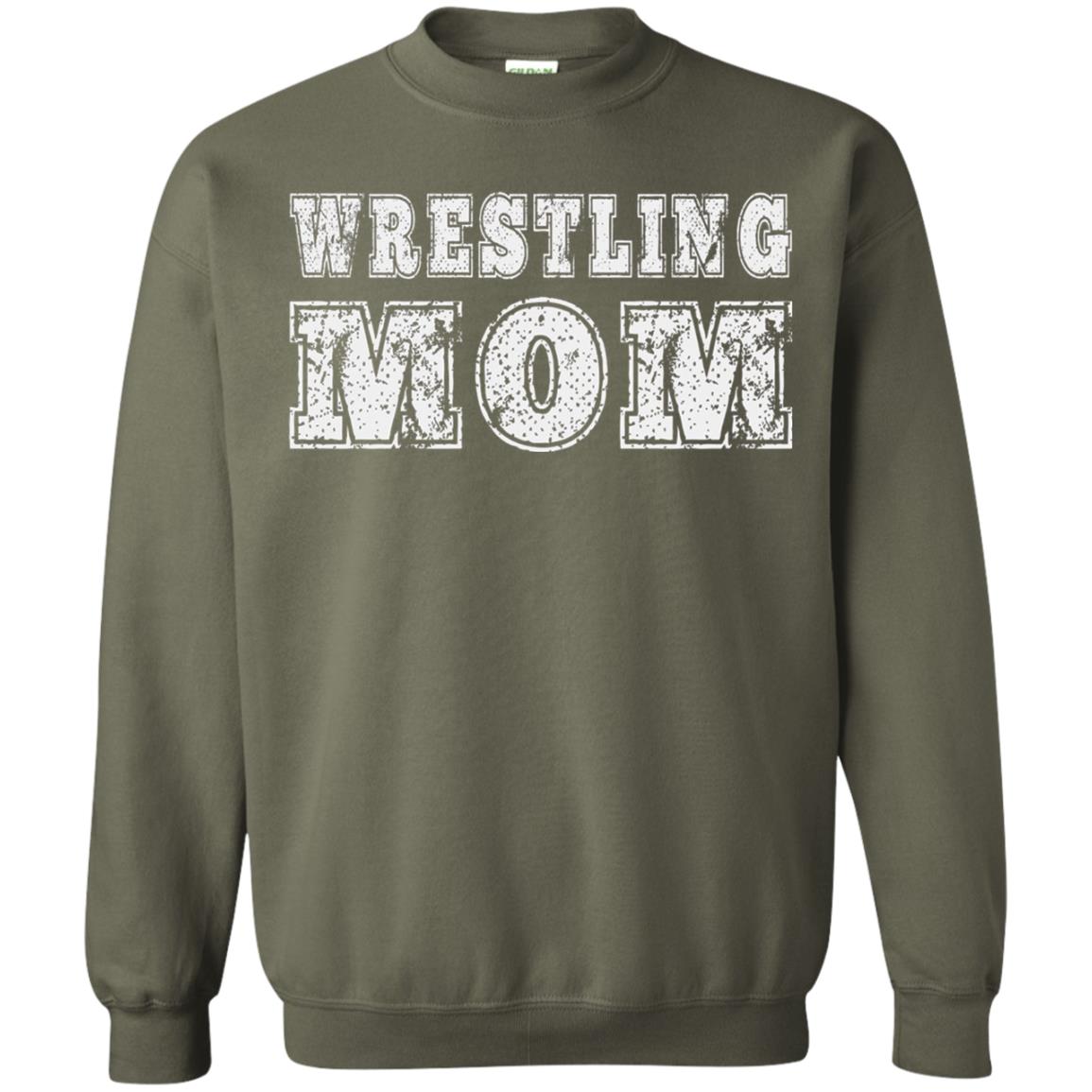 Wrestling Mom Mommy T-shirt Military Green