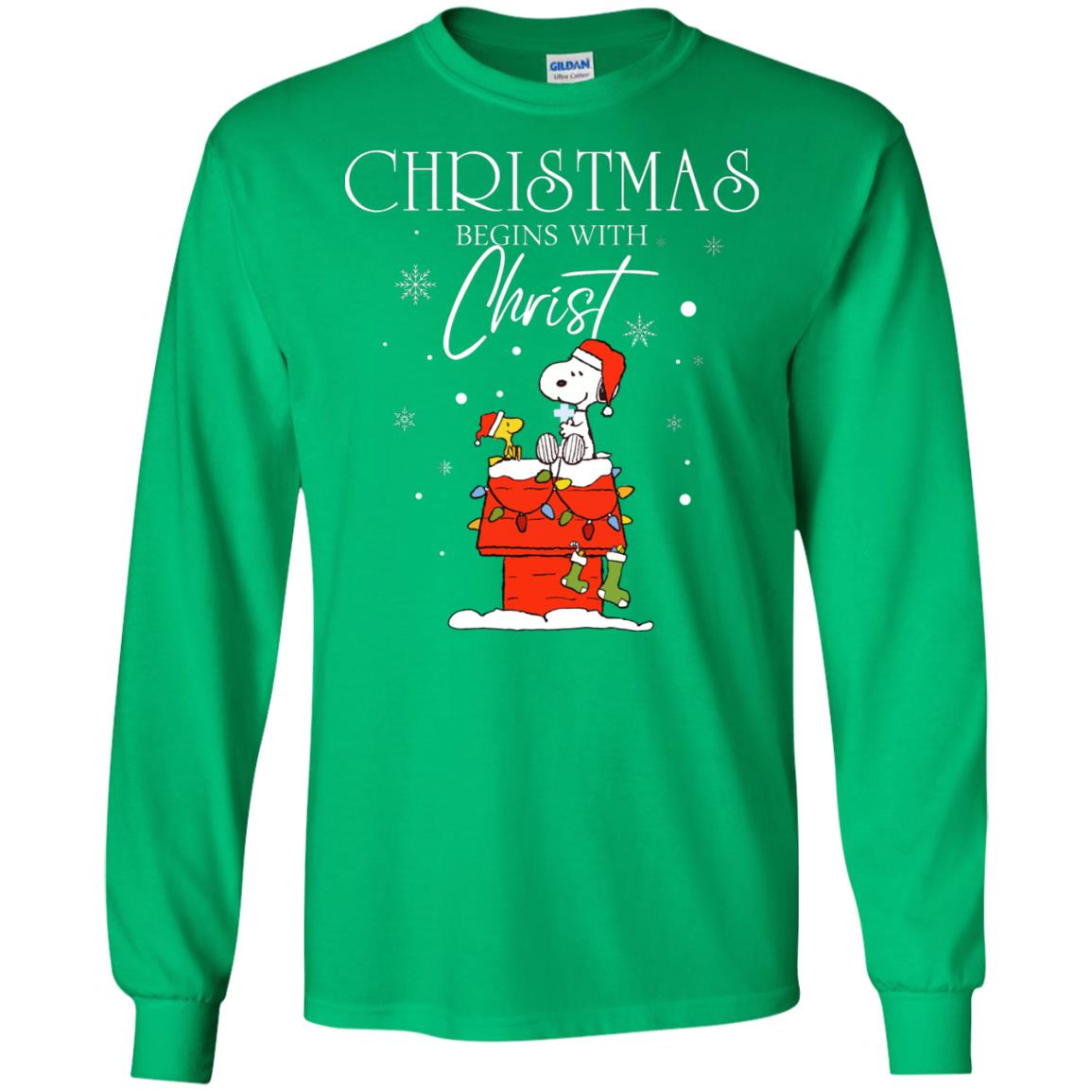 Christmas Begins With Christ Shirt Irish Green