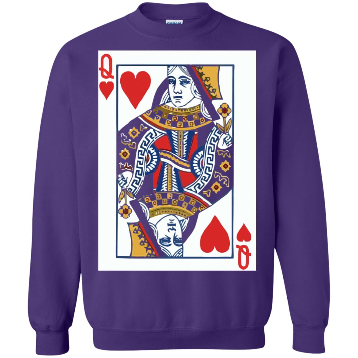 Valentines Day T-shirt Queen Of Hearts Cards Couple Purple