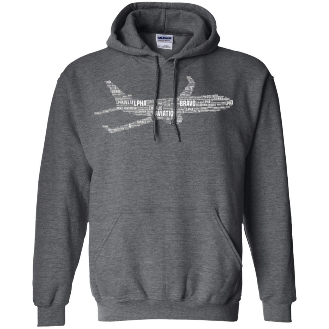 Alphabet Airplane Pilot T-shirt Dark Heather