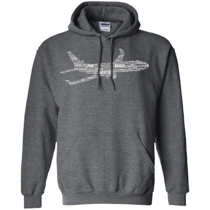 Alphabet Airplane Pilot T-shirt Dark Heather