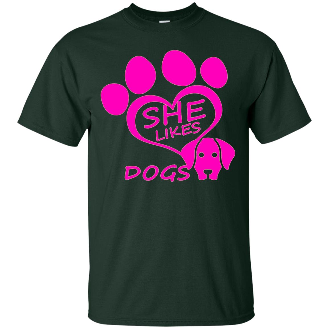 Dog Lovers Shirt She Likes Dogs Forest