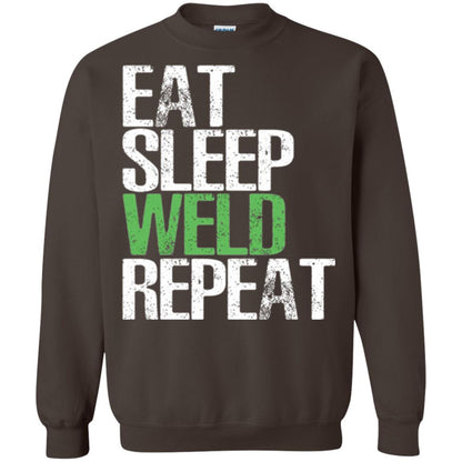Welding T-shirt Eat Sleep Weld Repeat Dark Chocolate