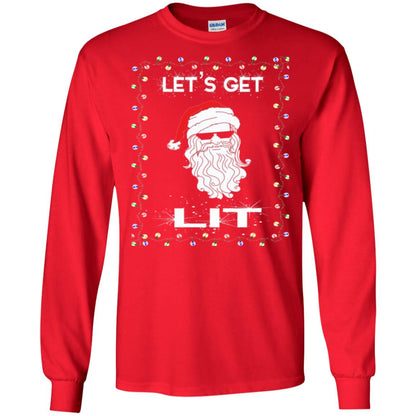 Christmas T-shirt Let_s Get Lit Red