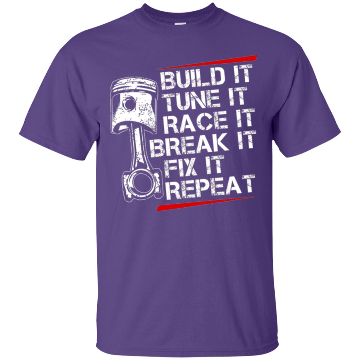 Racecar Steps T-shirt Build It Turn It Race It Purple