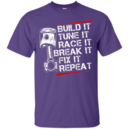 Racecar Steps T-shirt Build It Turn It Race It Purple