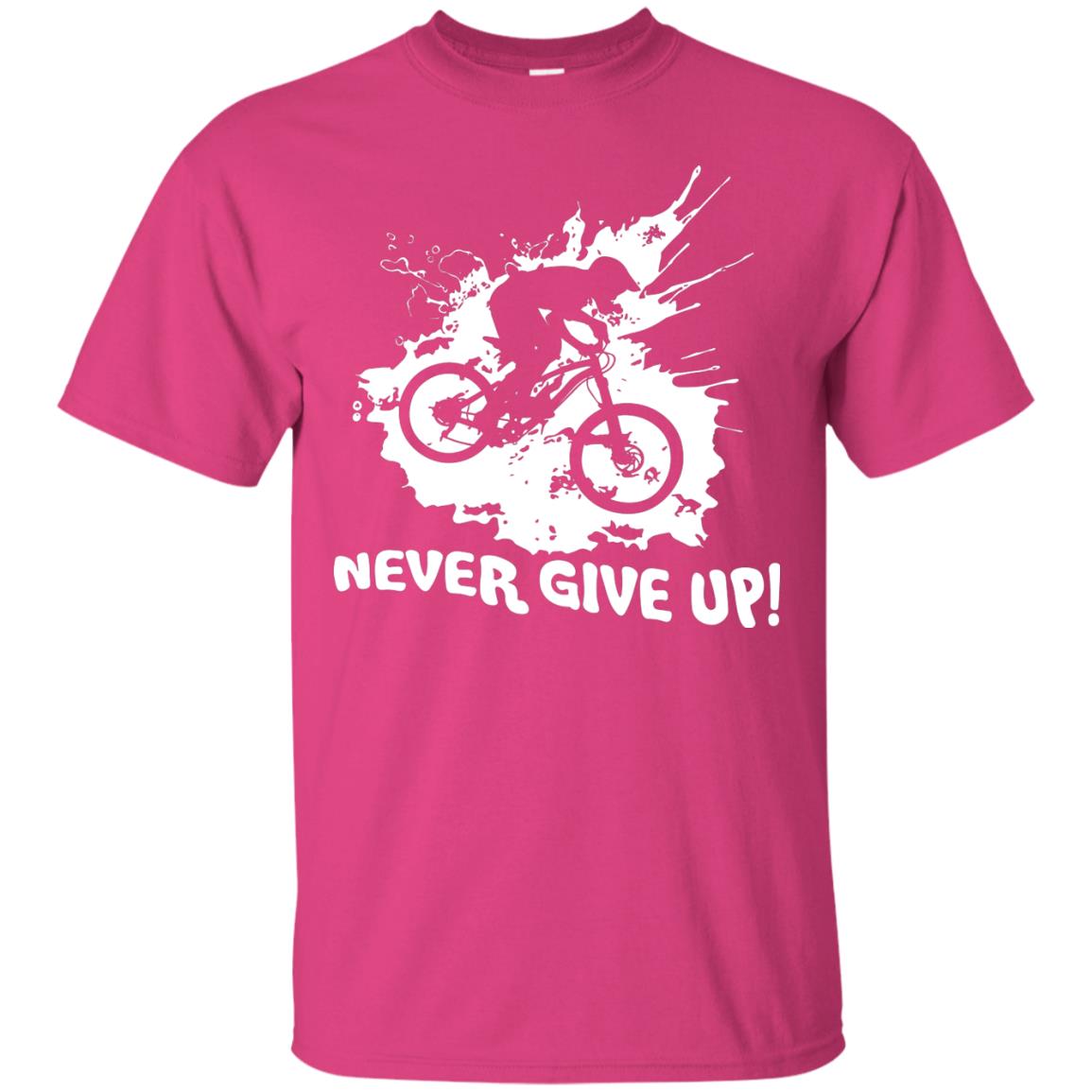 Biker T-shirt Never Give Up Heliconia