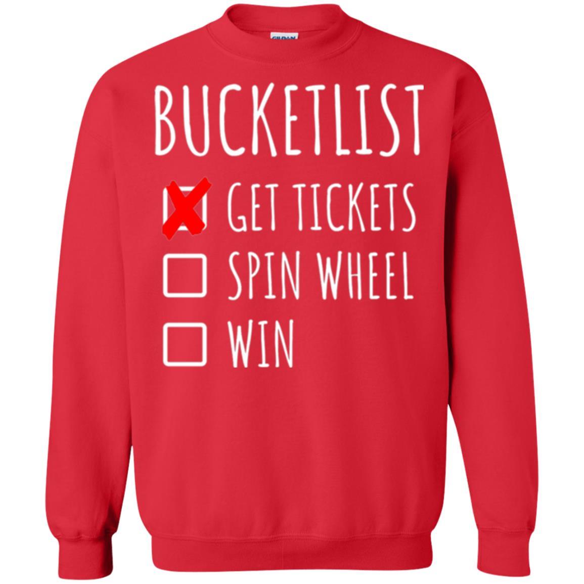 Game Show T-shirt Bucket List Spin Wheel Win Red