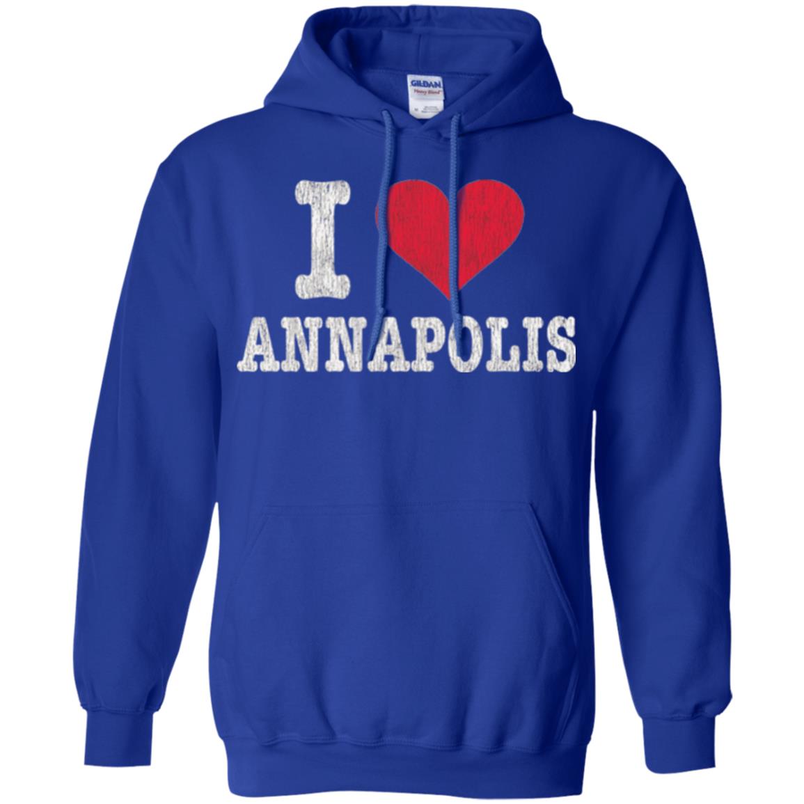 Distressed Retro I Love Annapolis T-shirt Royal