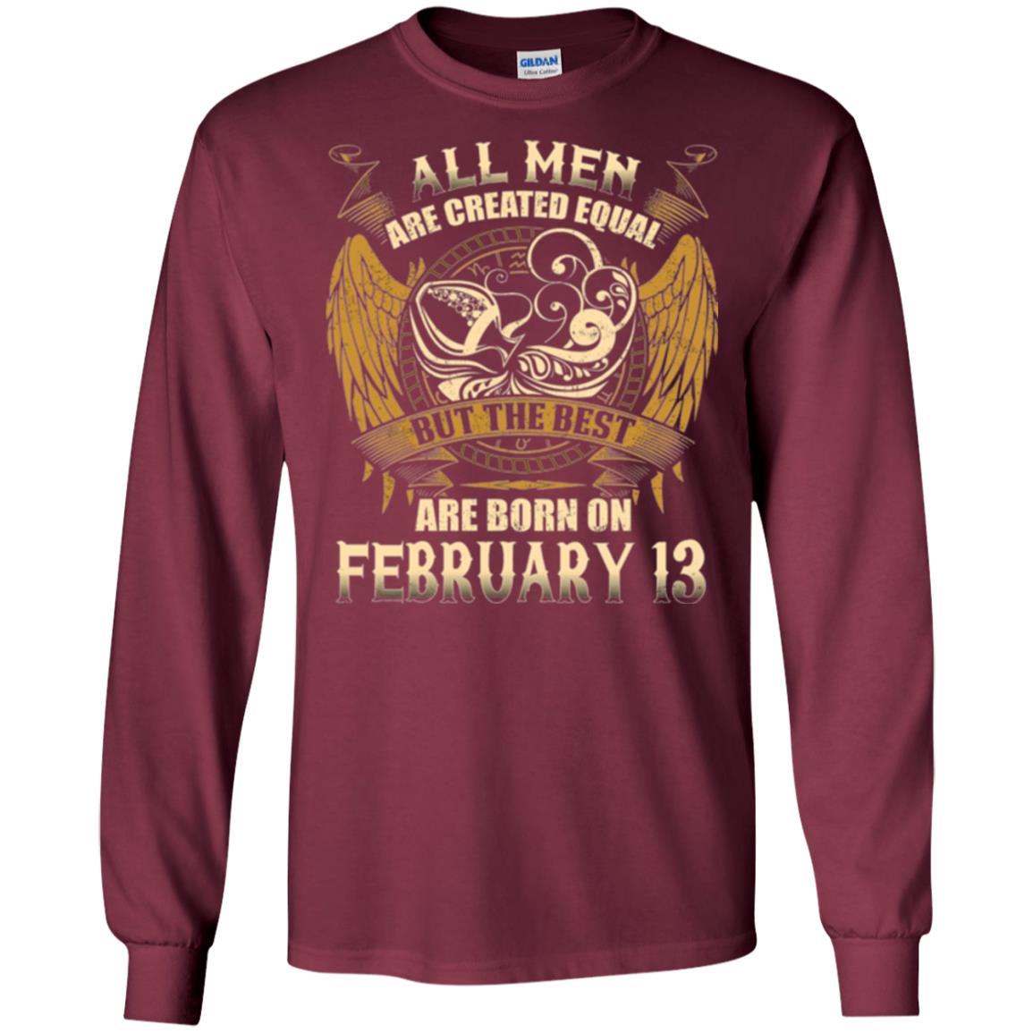 Aquarius T-shirt The Best Are Born On February 13 Maroon